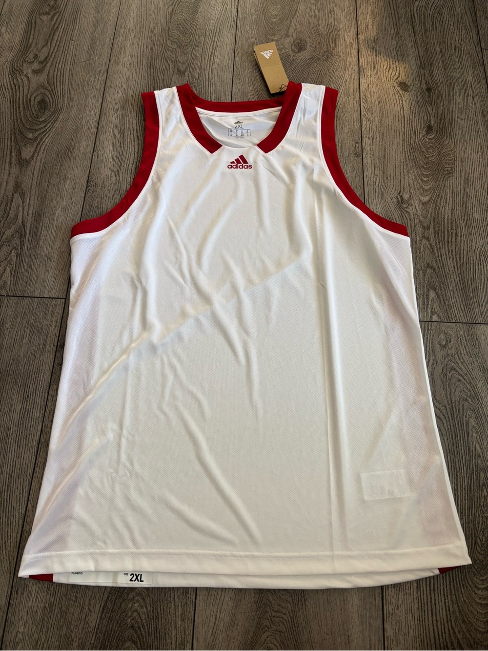 Adidas Men’s White & Red Athletic Tank Top